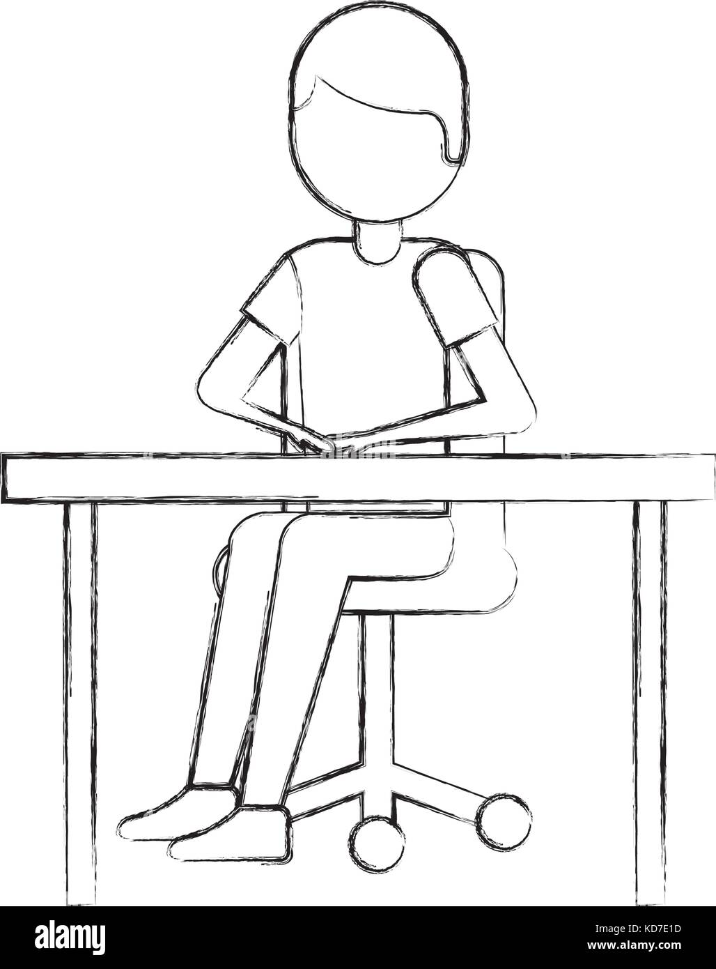 cartoon man sitting on chair