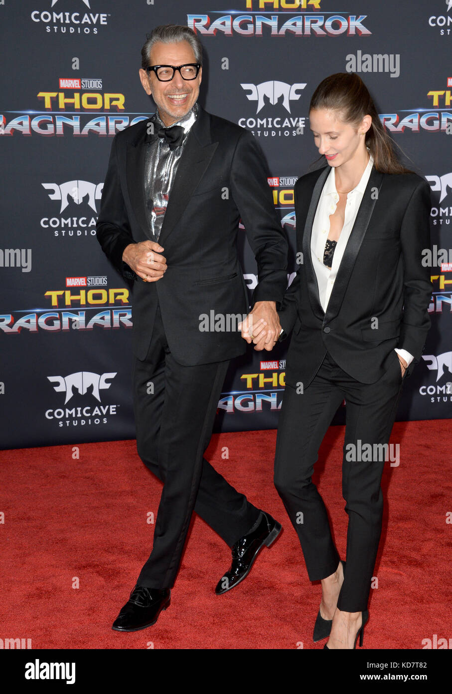 Los Angeles, USA. 10th Oct, 2017. Jeff Goldblum & Emilie Livingston at the premiere for 'Thor: Ragnarok' at the El Capitan Theatre Picture Credit: Sarah Stewart/Alamy Live News Stock Photo