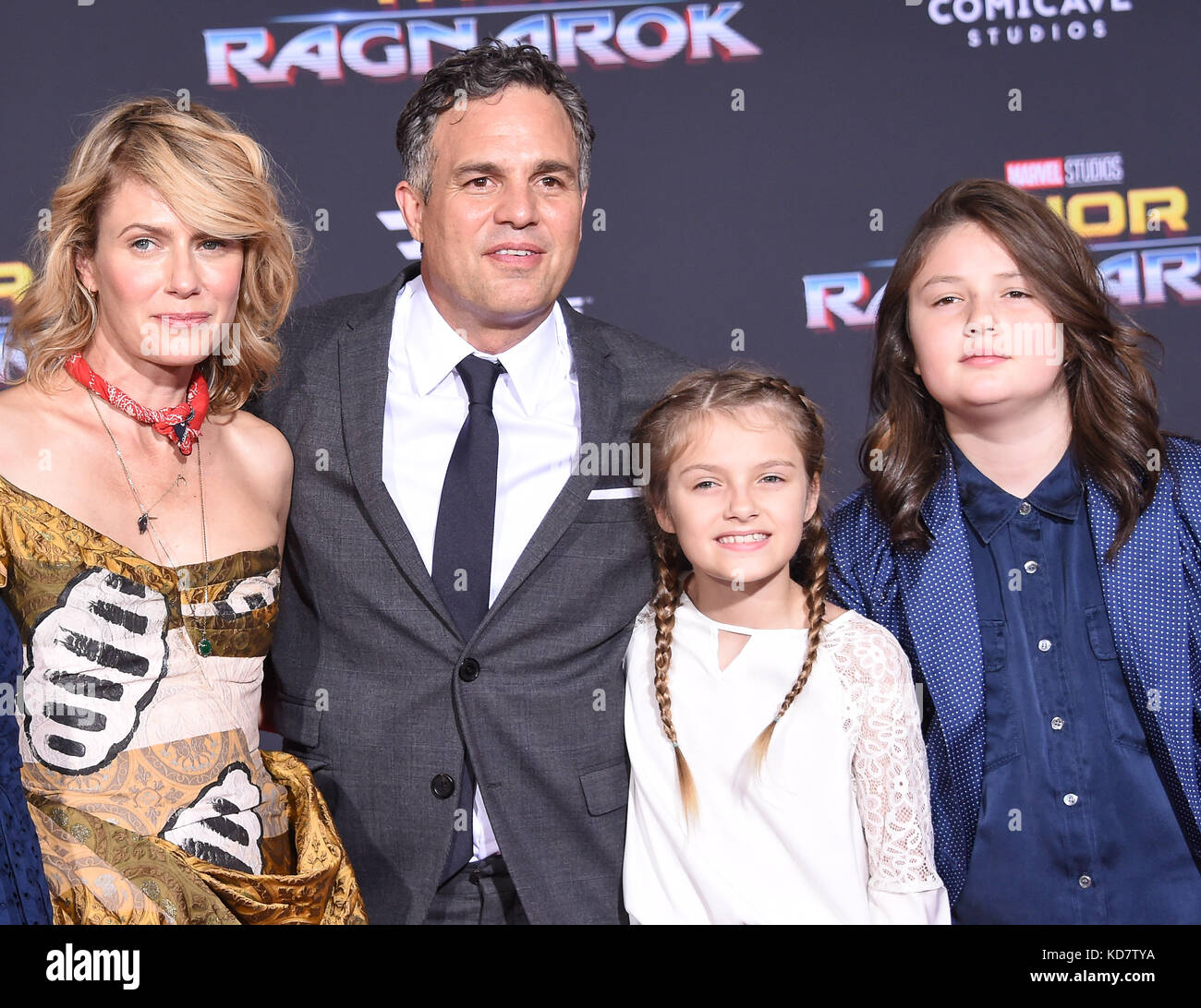 Hollywood, California, USA. 10th Oct, 2017. Mark Ruffalo and Sunrise Coigney arrives for the premiere of the film 'Thor: Ragnarok' at the El Capitan theater. Credit: Lisa O'Connor/ZUMA Wire/Alamy Live News Stock Photo