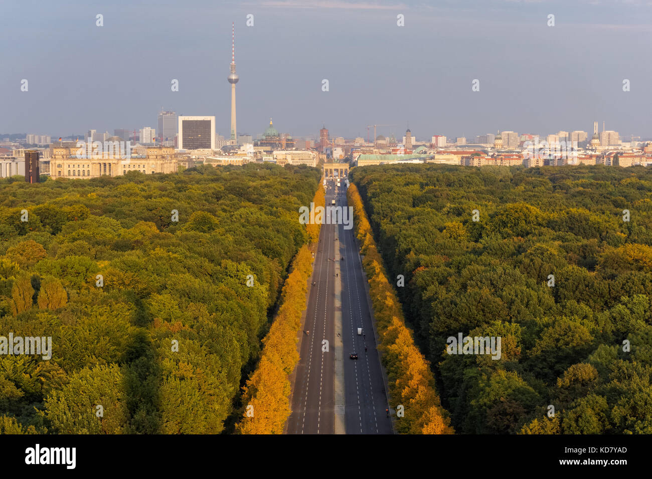 Panoramic view from the top of the Victory Column in Berlin, Germany Stock Photo