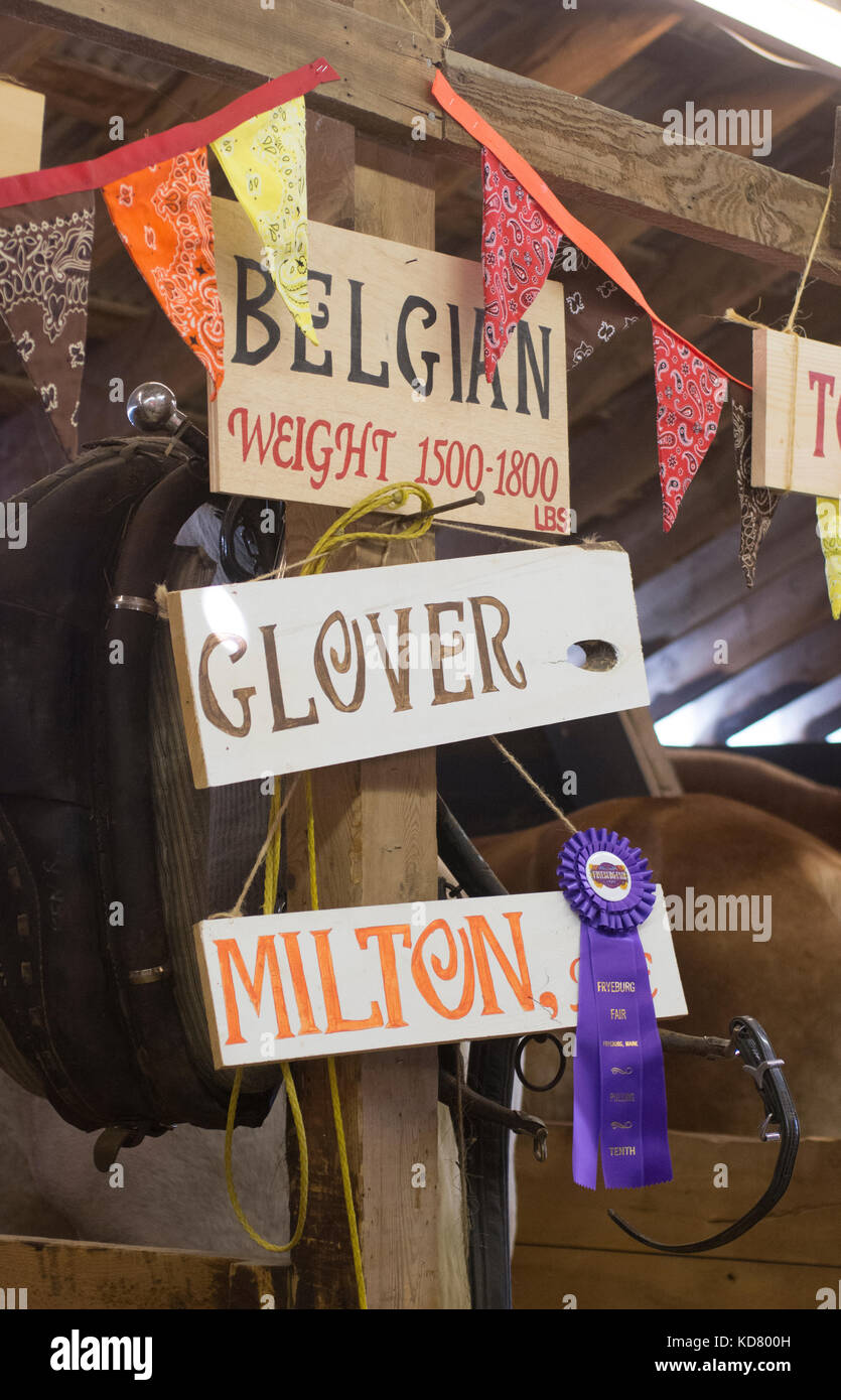 Names Of Horses On A Sign In A Barn At The Fryeburg Fair Fryeburg