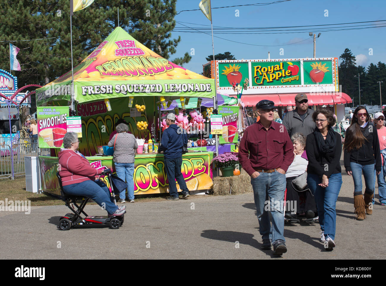 The food court and patrons at the Fryeburg Fair, Fryeburg, Maine, USA