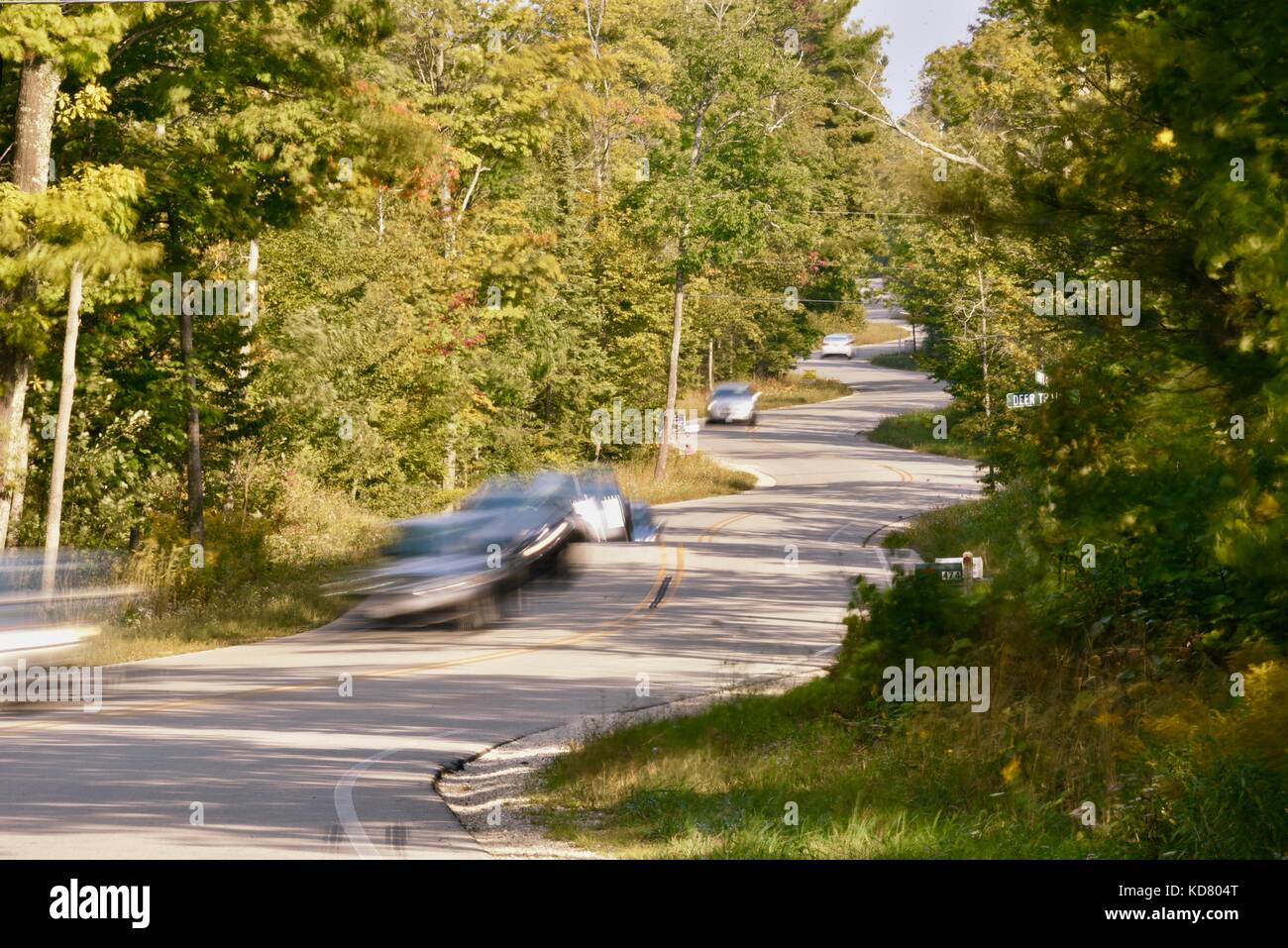 Winding Curvy Road In Door County Highway 42 Near Death S