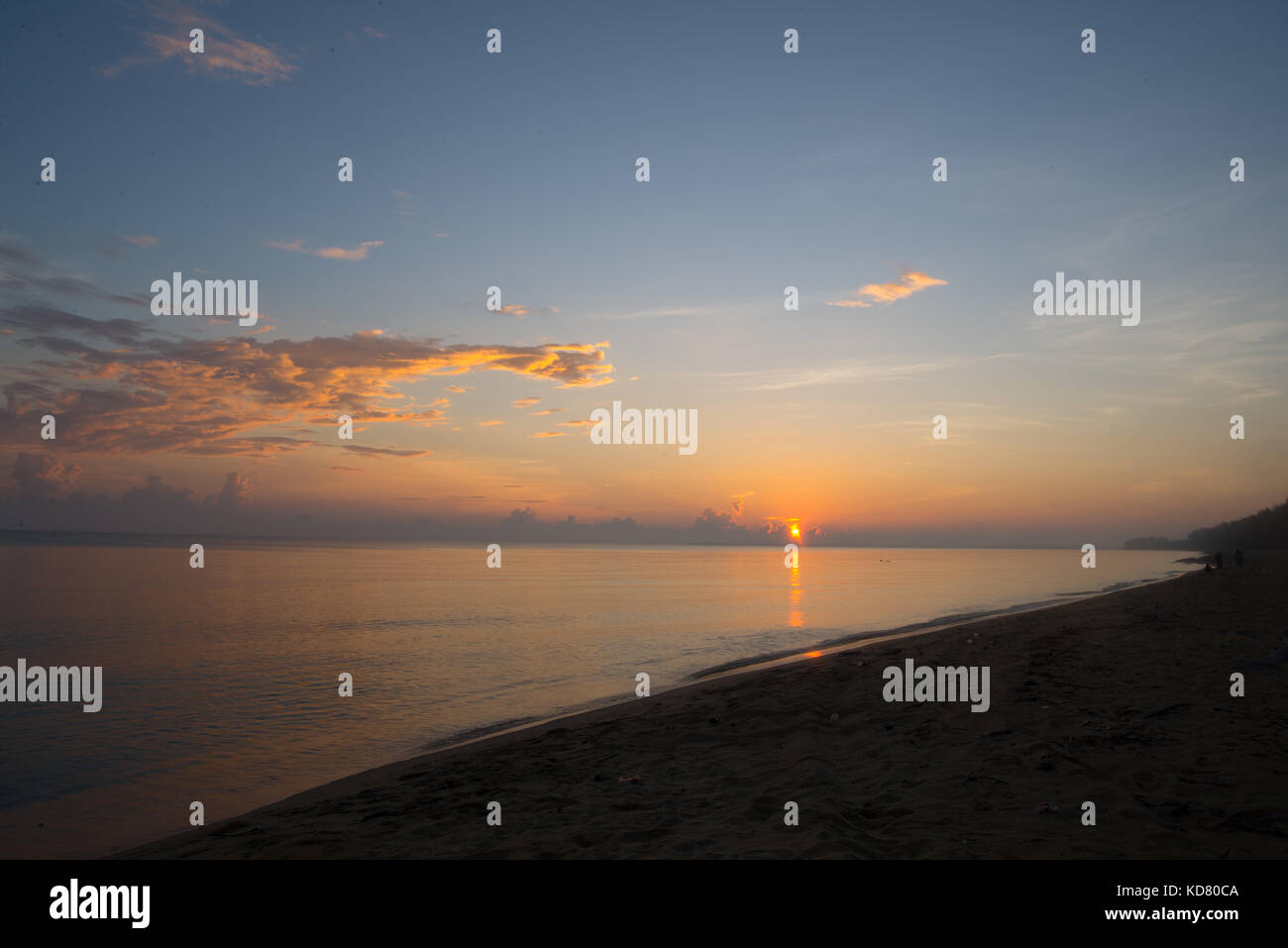 A morning at the beach under sunrise background Stock Photo - Alamy