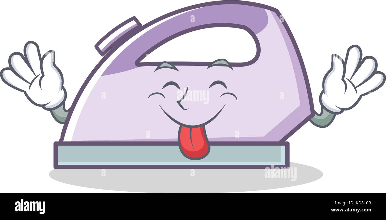 Tongue out flat iron character vector art Stock Vector Image & Art Alamy