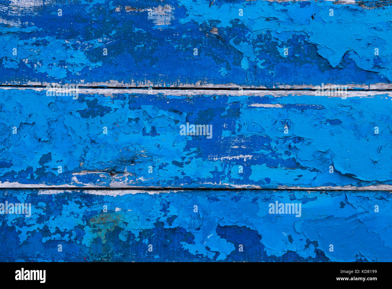 Crackled painted wooden fishing boat hull Stock Photo