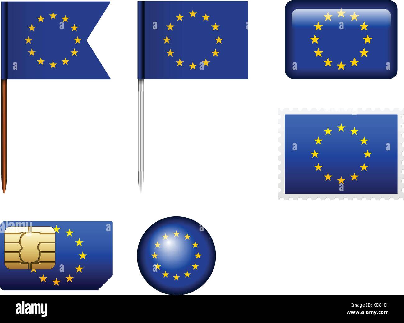 European union flag set on a white background Stock Vector Image & Art ...