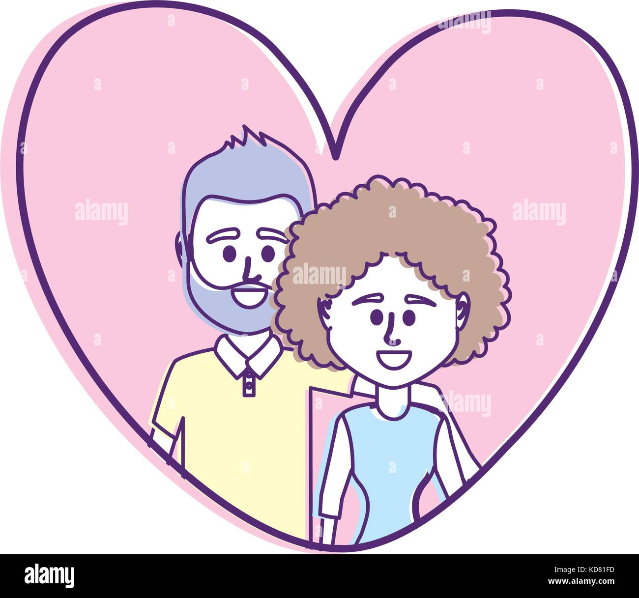 couple together inside heart design Stock Vector Image & Art - Alamy
