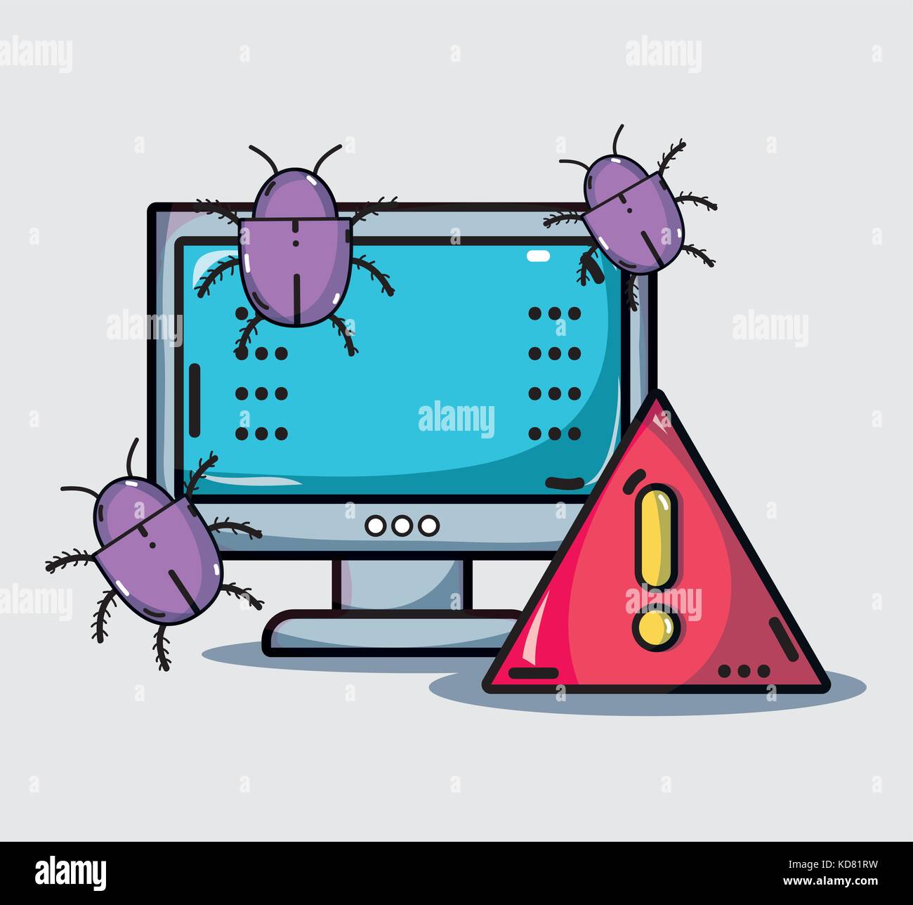 computer with virus in the system information Stock Vector Image & Art ...