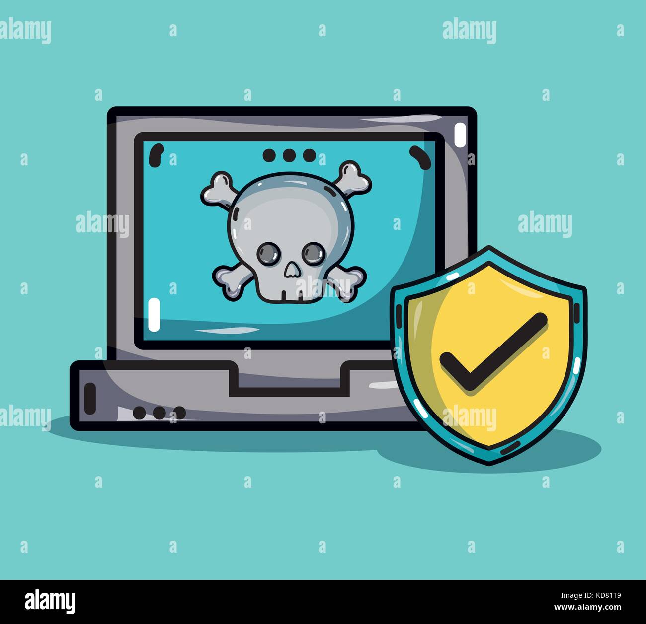 computer with virus in the system information Stock Vector Image & Art ...
