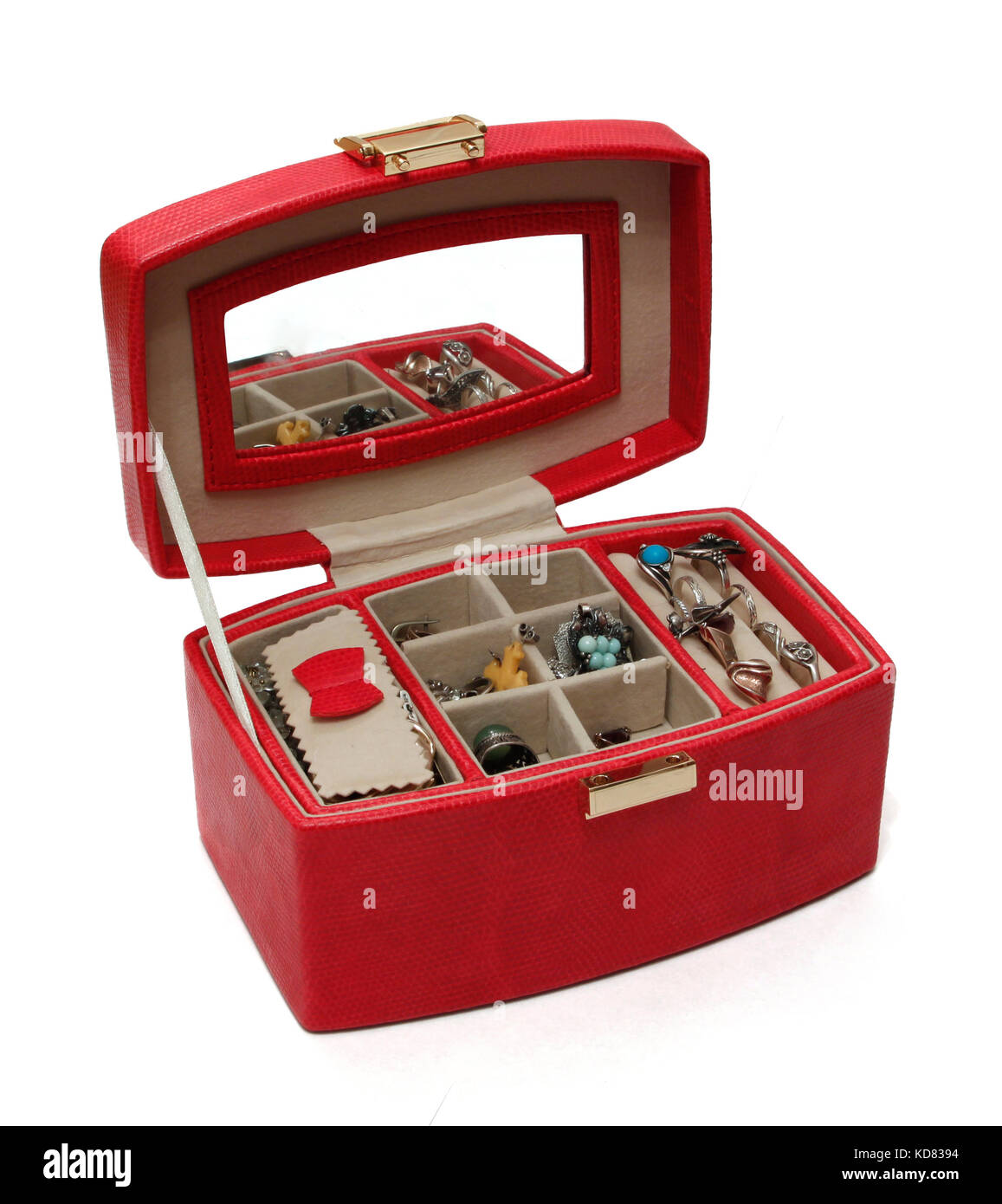 Casket, box with jewellery isolated on white Stock Photo Alamy