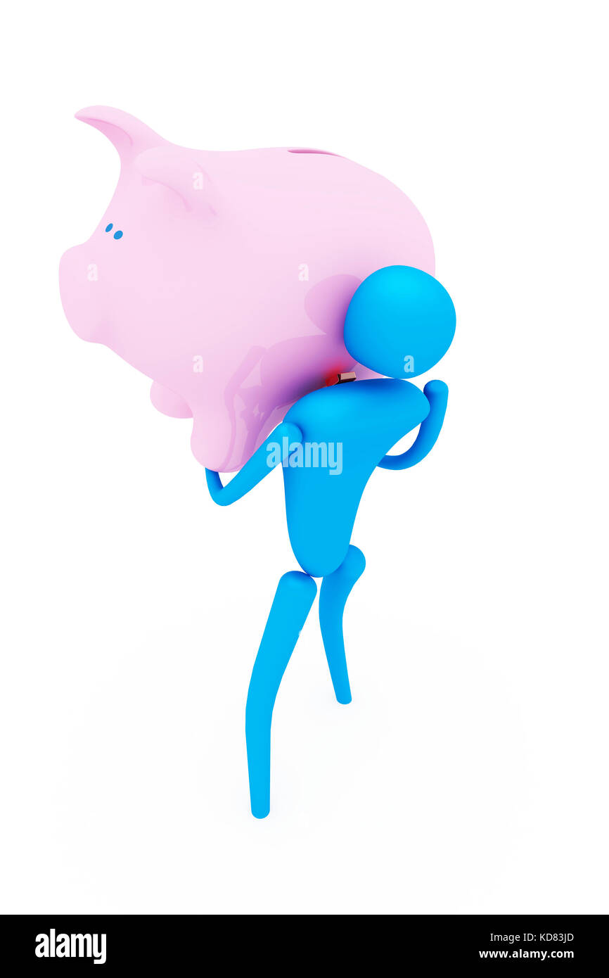 3d person holding piggy bank Stock Photo - Alamy