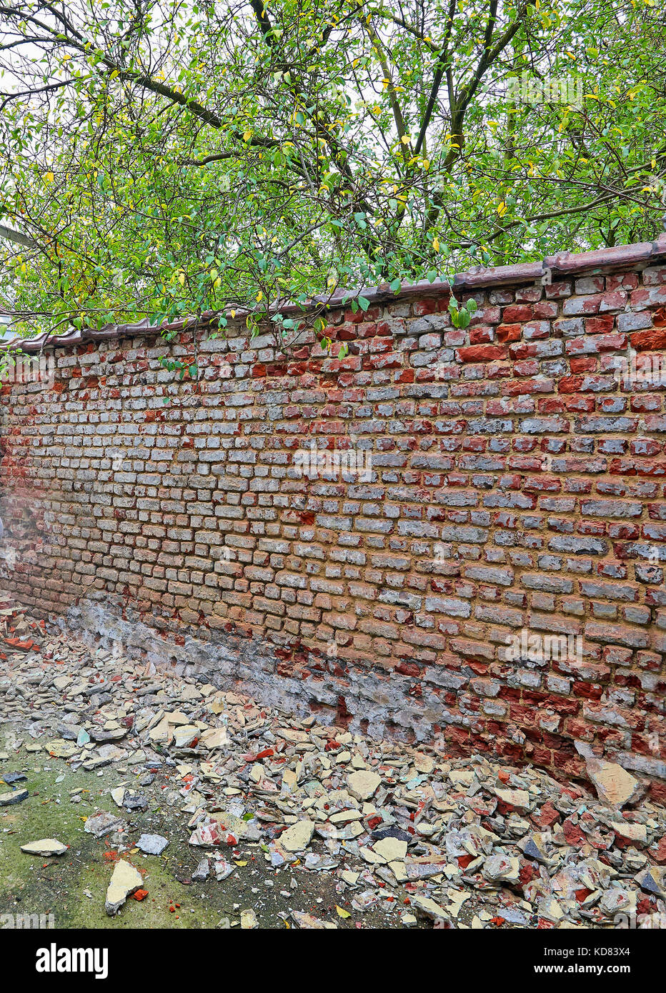 Dirty and grunge red brick wall from exterior Stock Photo - Alamy