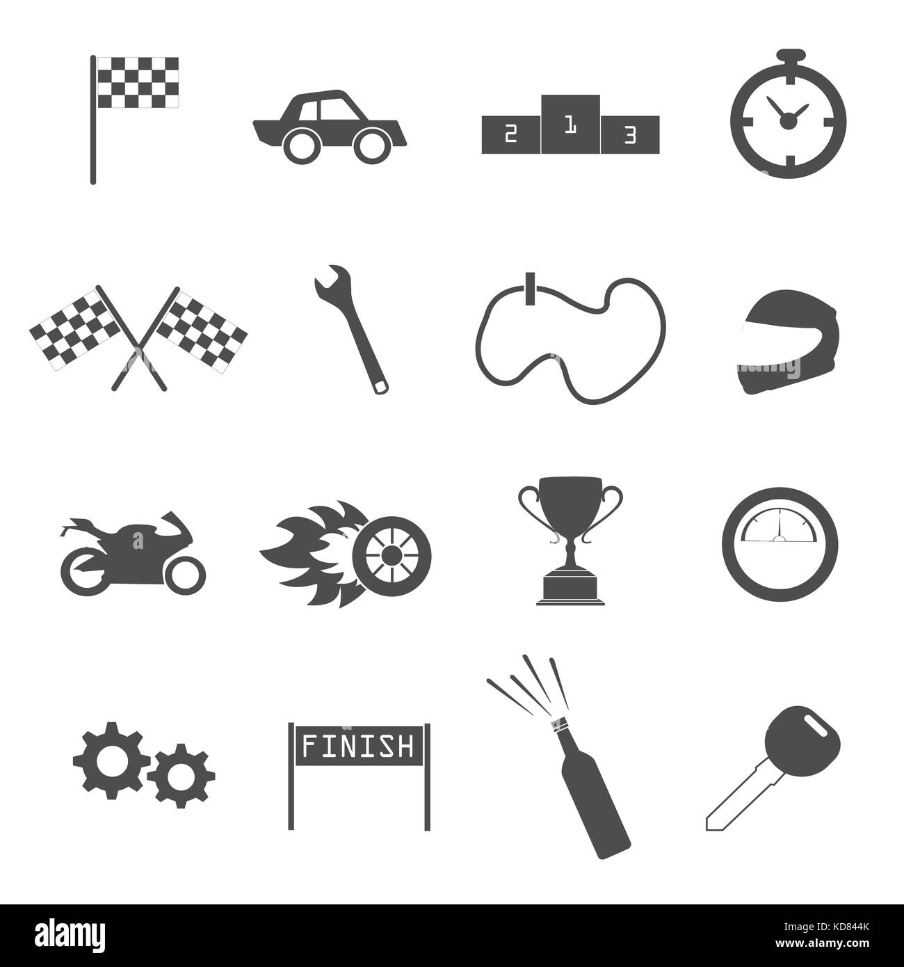 racing icons set vector Stock Photo