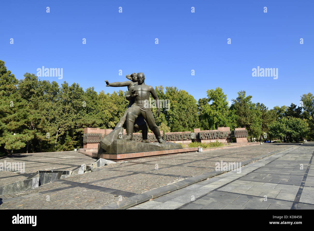 Earthquake memorial, Historic Monument,Tashkent,Uzbek,Silk Road Stock Photo