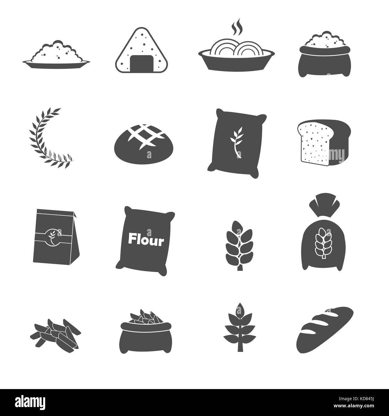 rice icons set vector Stock Photo