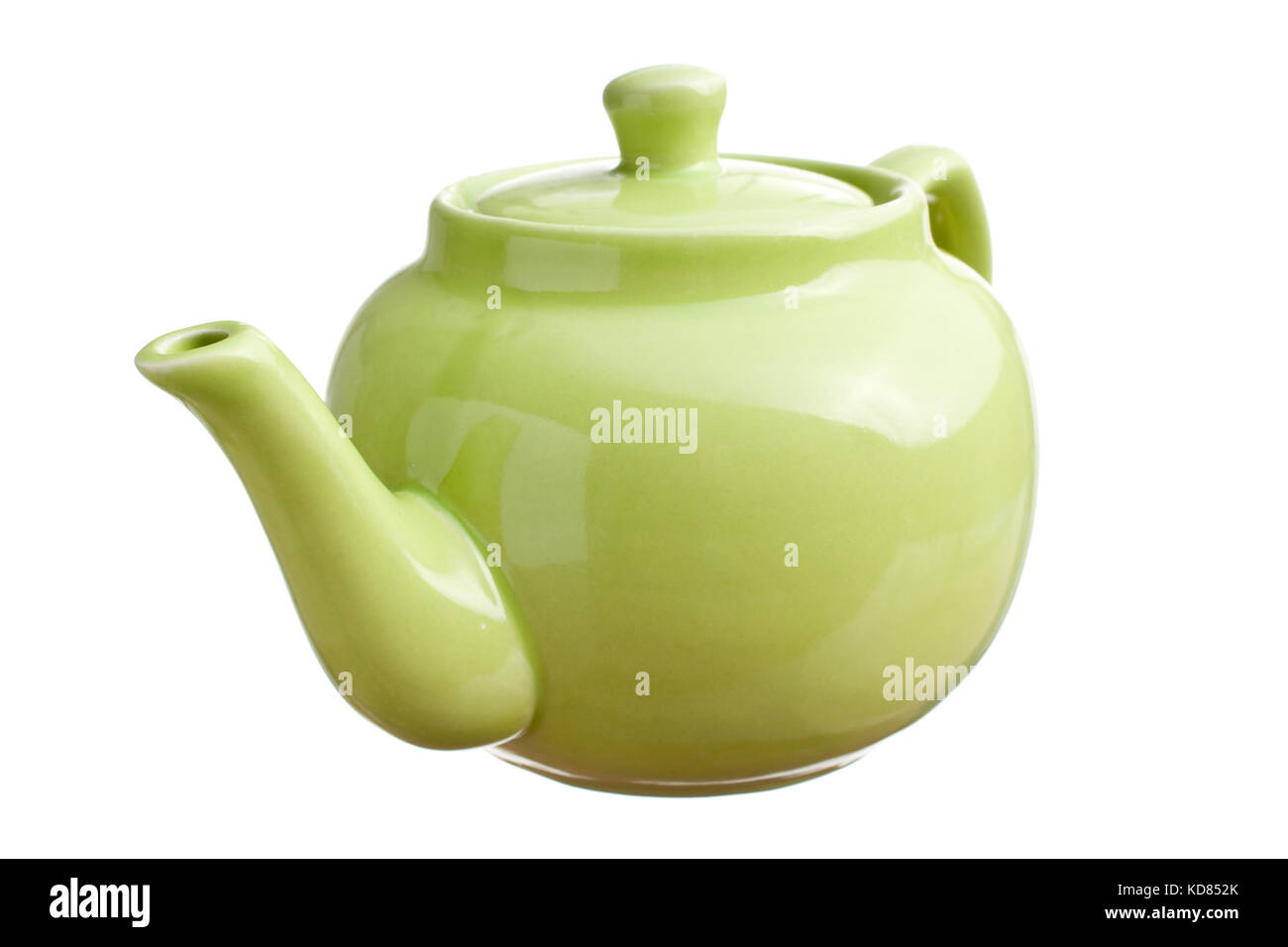 green teapot isolated on white background Stock Photo - Alamy