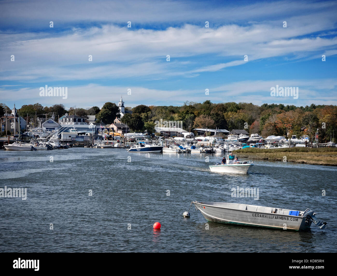 Essex harbour in MA USA Stock Photo