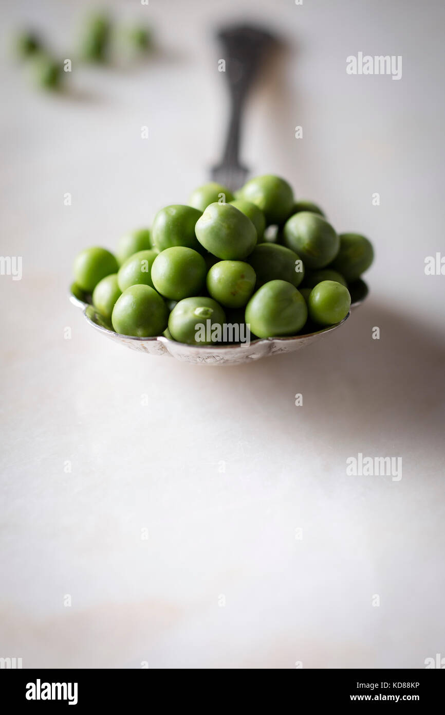 Fresh peas in a bowl Stock Photo