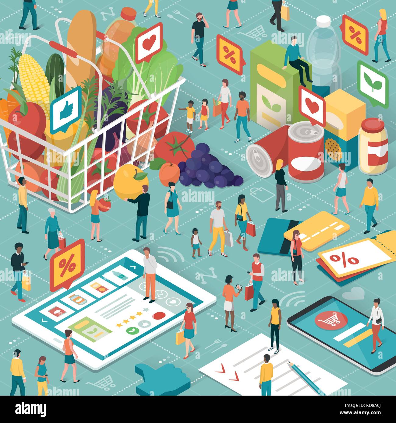 Grocery online app payment Stock Vector Images Alamy