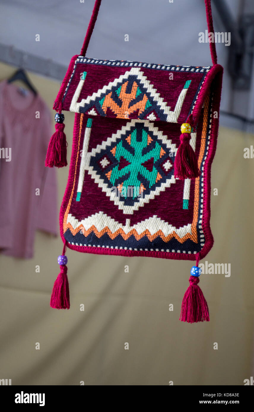 Traditional style handmade woven bags made of fabric Stock Photo - Alamy