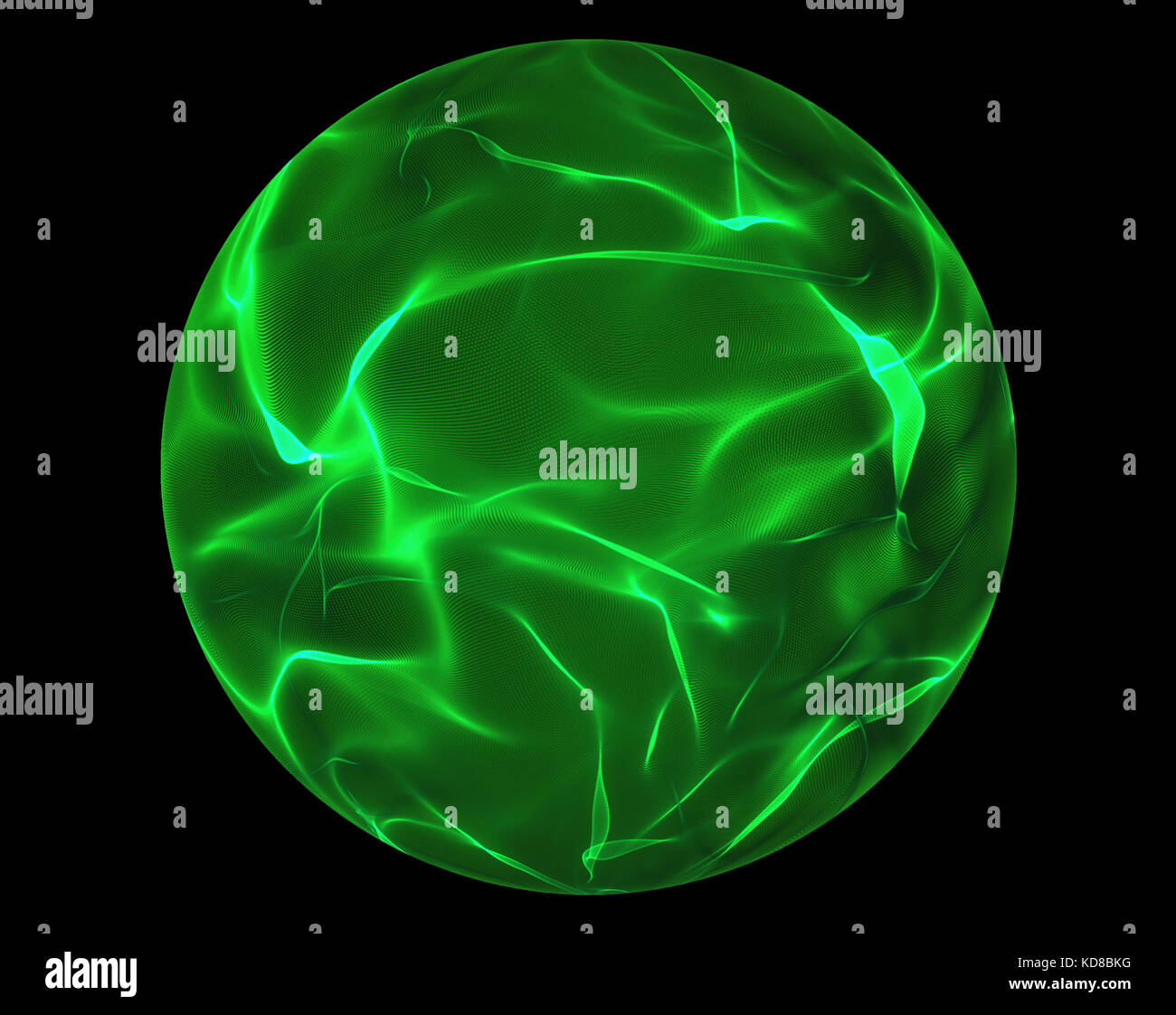 Green glowing energy ball over black background Stock Photo Alamy
