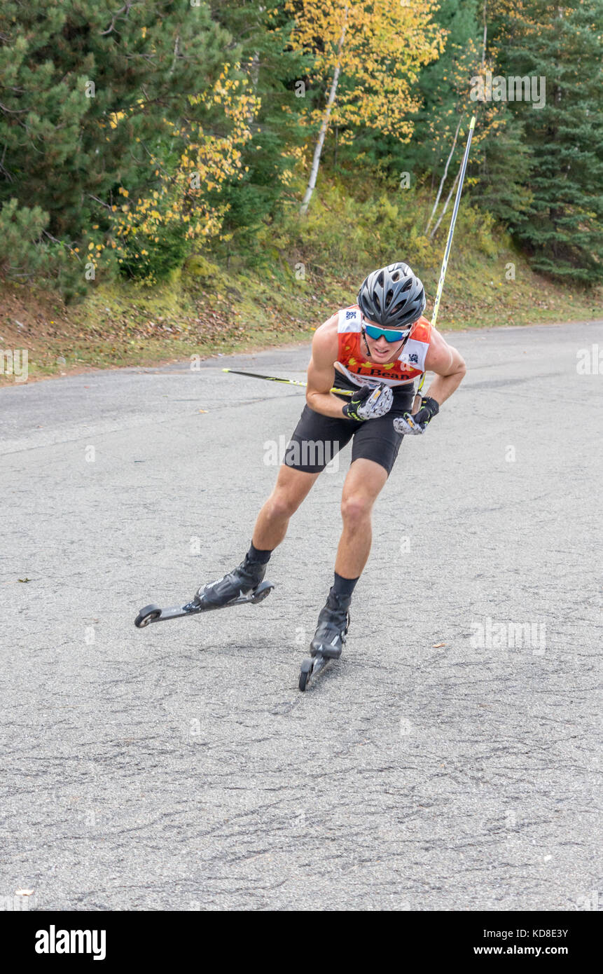 Flaming Leaves Festival Rollerski competition in Lake Placid NY Stock