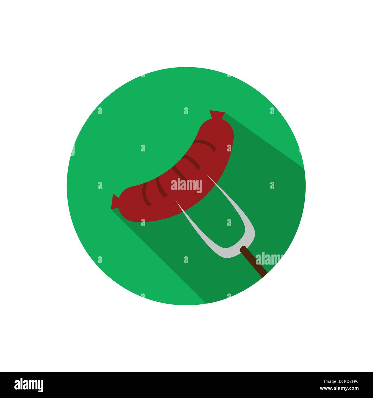 Bratwurst Sausage Flat Icon Stock Vector Image &amp; Art - Alamy