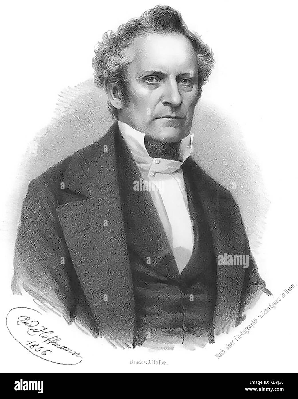 JULIUS PLÜCKER (1801-1868) German physicist and mathematician in an 1856 engraving Stock Photo