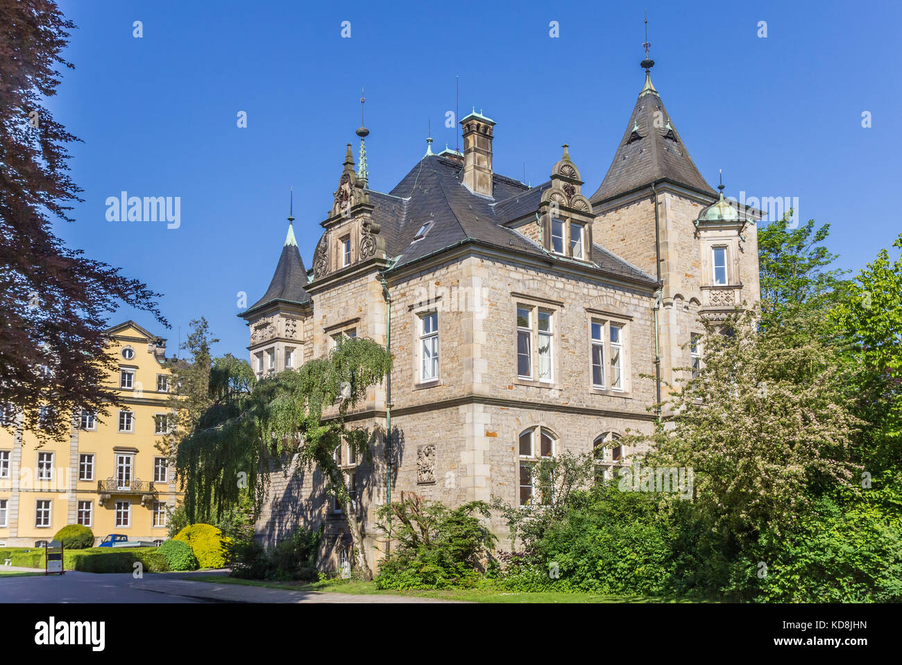 Historic renaissance Buckeburg palace complex in Lower Saxony, Germany Stock Photo