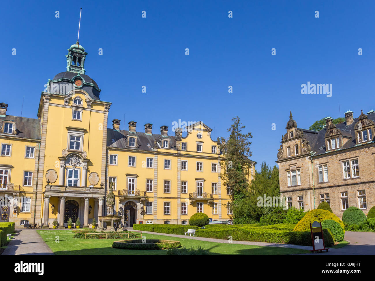 Historic renaissance Buckeburg palace complex in Lower Saxony, Germany Stock Photo