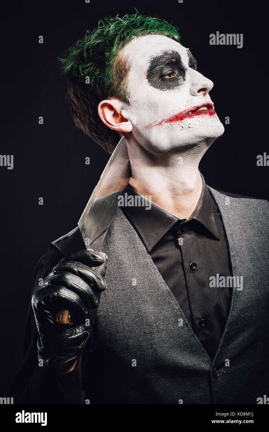 crazy joker face. Halloween Stock Photo - Alamy