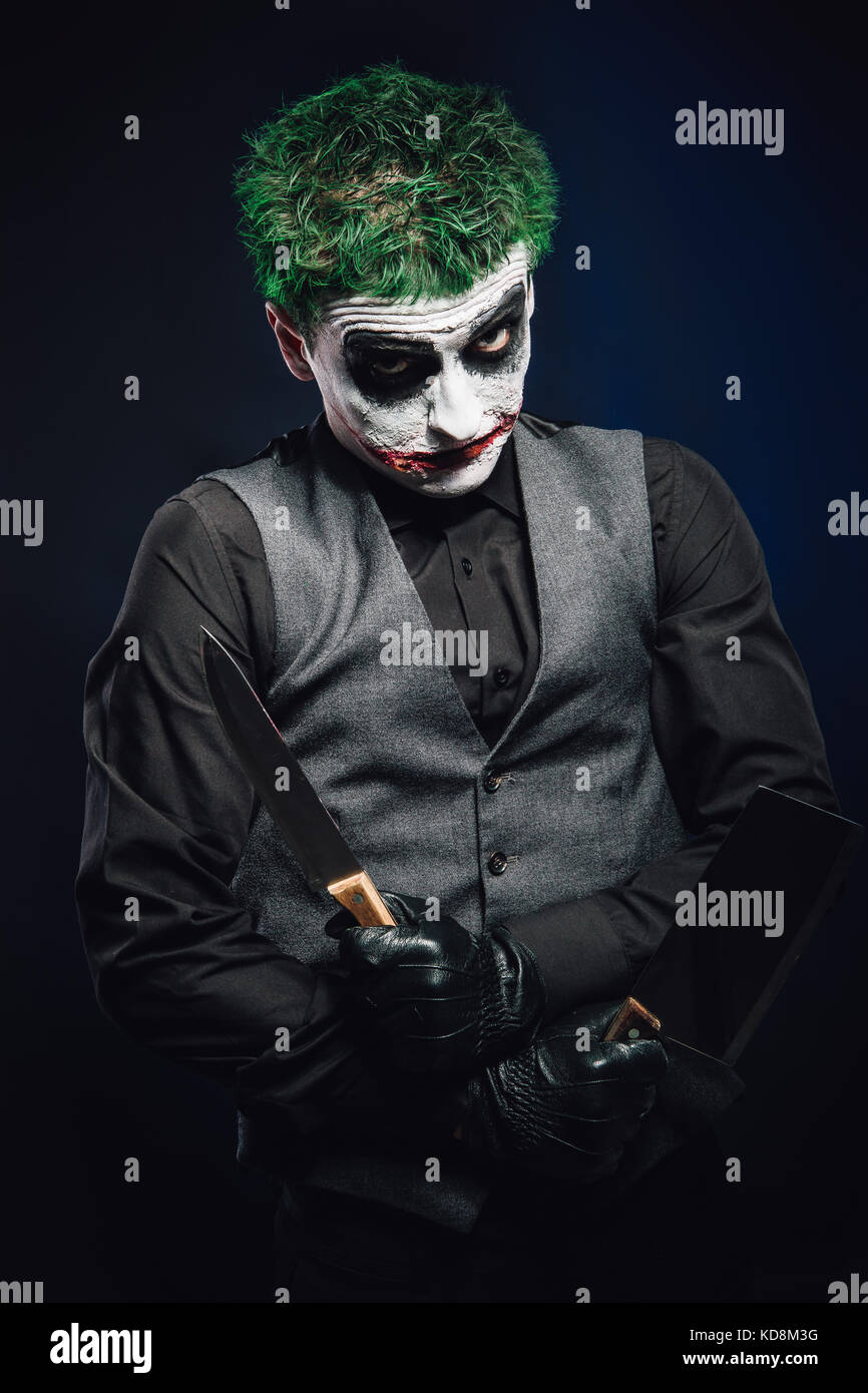 crazy joker face. Halloween Stock Photo Alamy