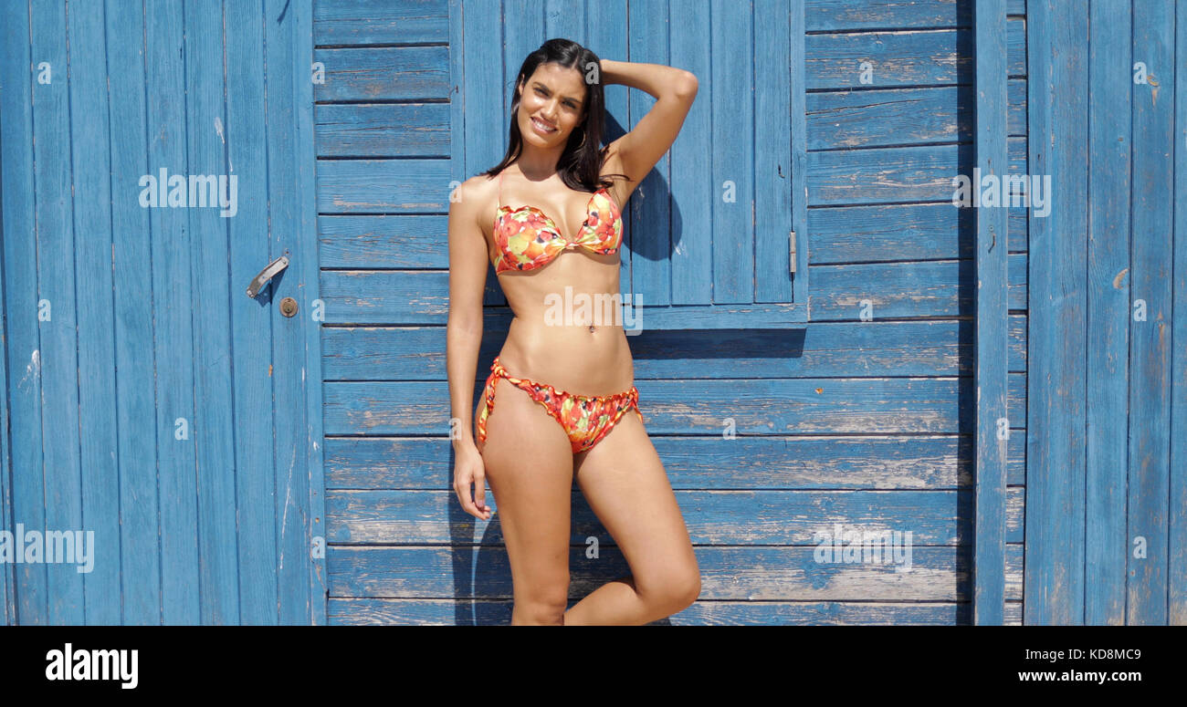 Bikini model posing tropical resort hi-res stock photography and images -  Alamy