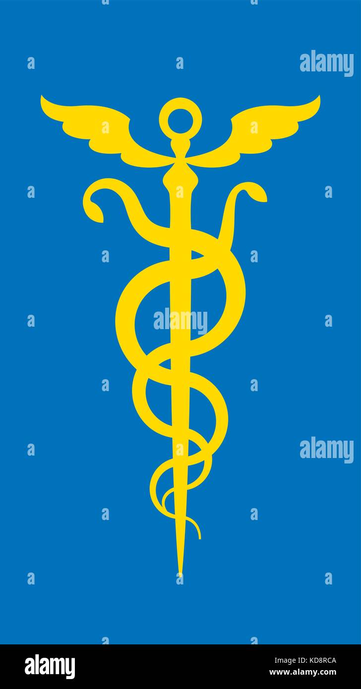 CADUCEUS. Mercury's wand / Apollo Staff. The Symbol of Transformation, Metamorphoses, Synthesis and The Emblem of Commerce, Reconciliation, Healing. ( Stock Vector