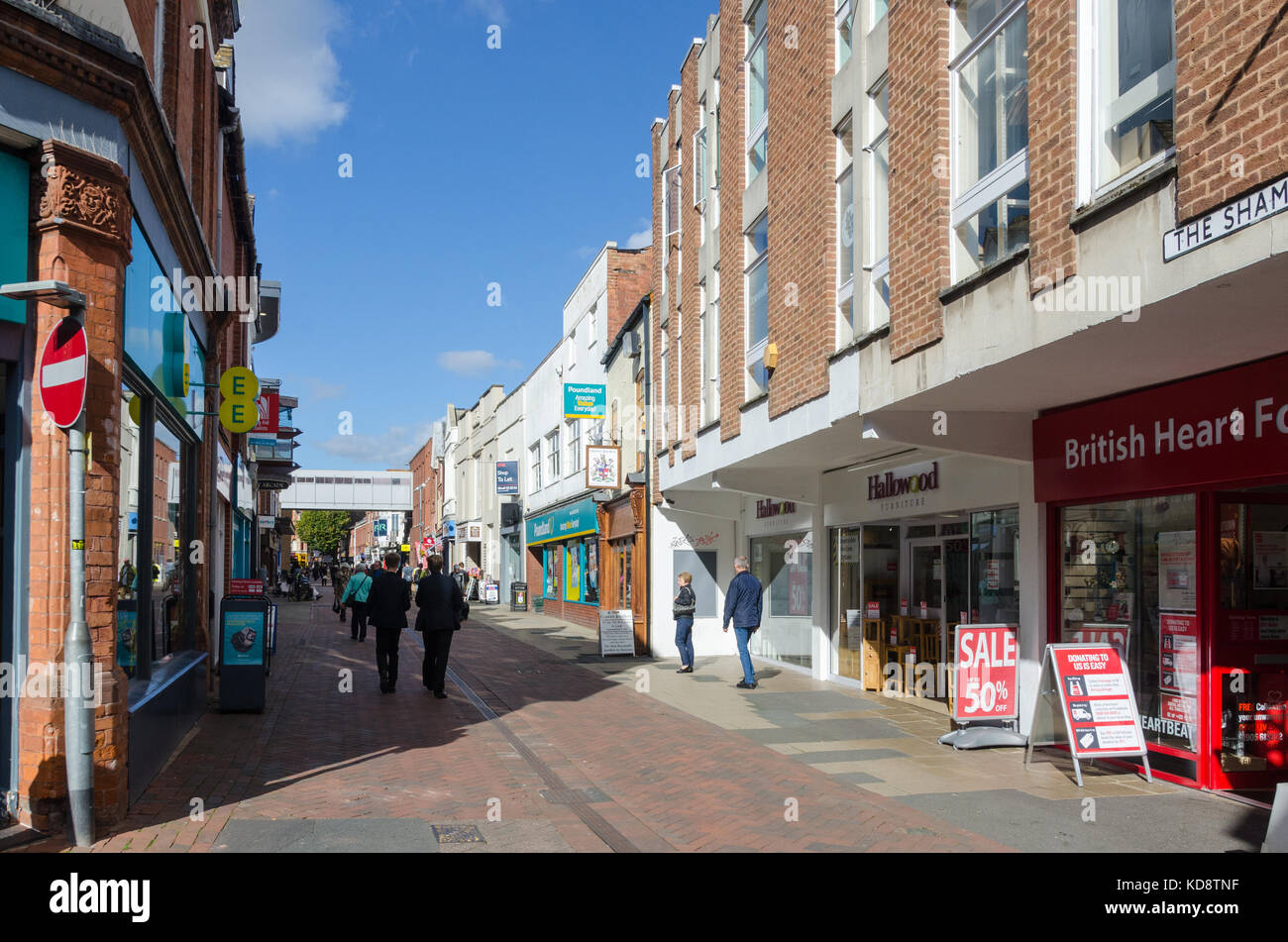 The Shambles shopping street in Worcester, UK Stock Photo Alamy