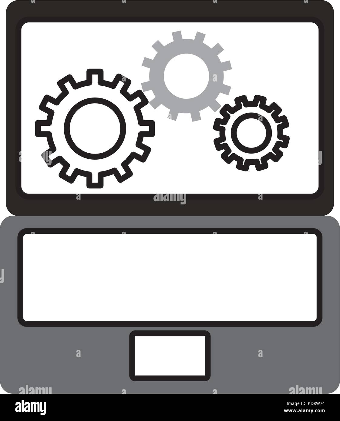 laptop and gears hardware technical icon web icon Stock Vector Image ...