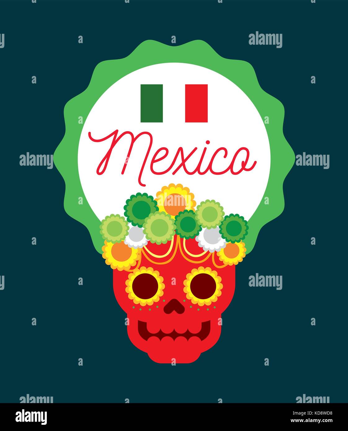 day of the dead skull with floral ornament Stock Vector Image & Art Alamy