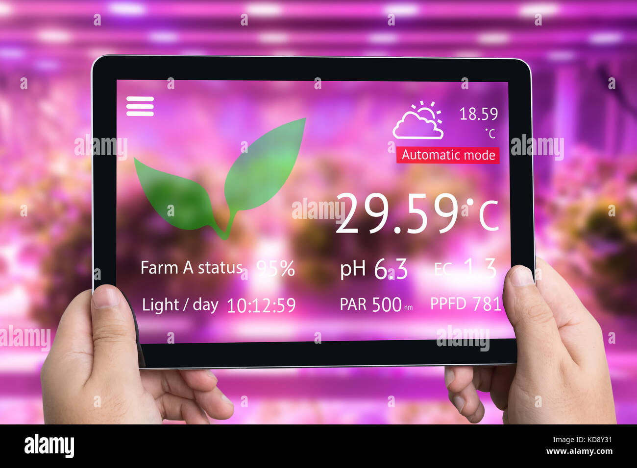 Smart agriculture futuristic indoor farming and Photoperiodism concept