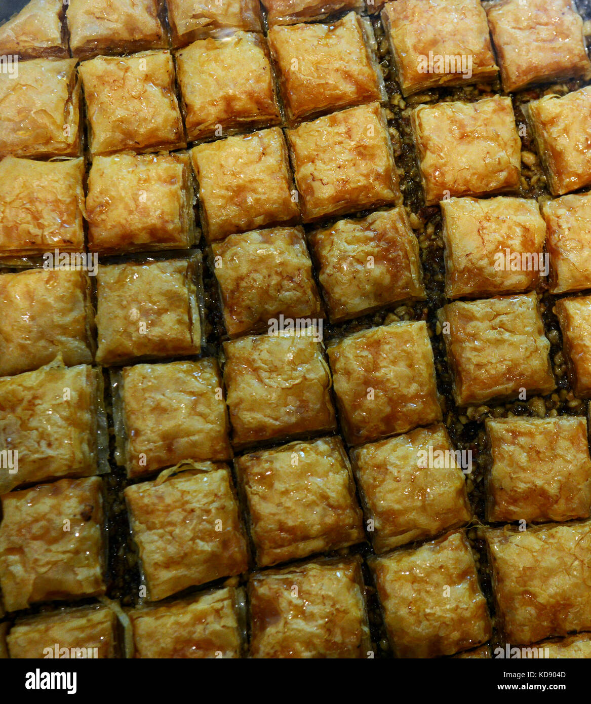 Greek Baklava is a popular dessert in Greece. Stock Photo