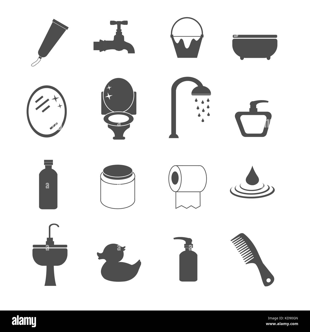 bathroom icons set vector Stock Photo