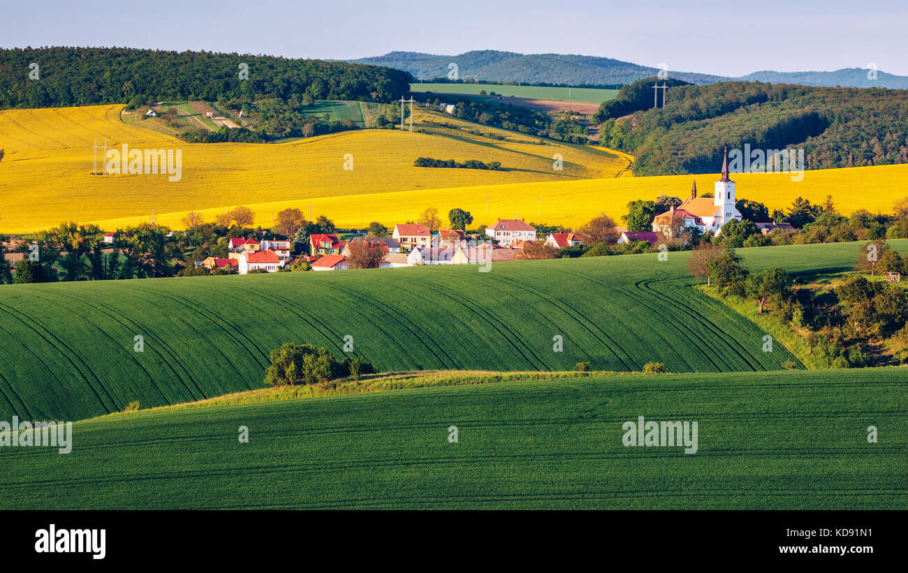 Green summer landscape scenic view Stock Photo - Alamy