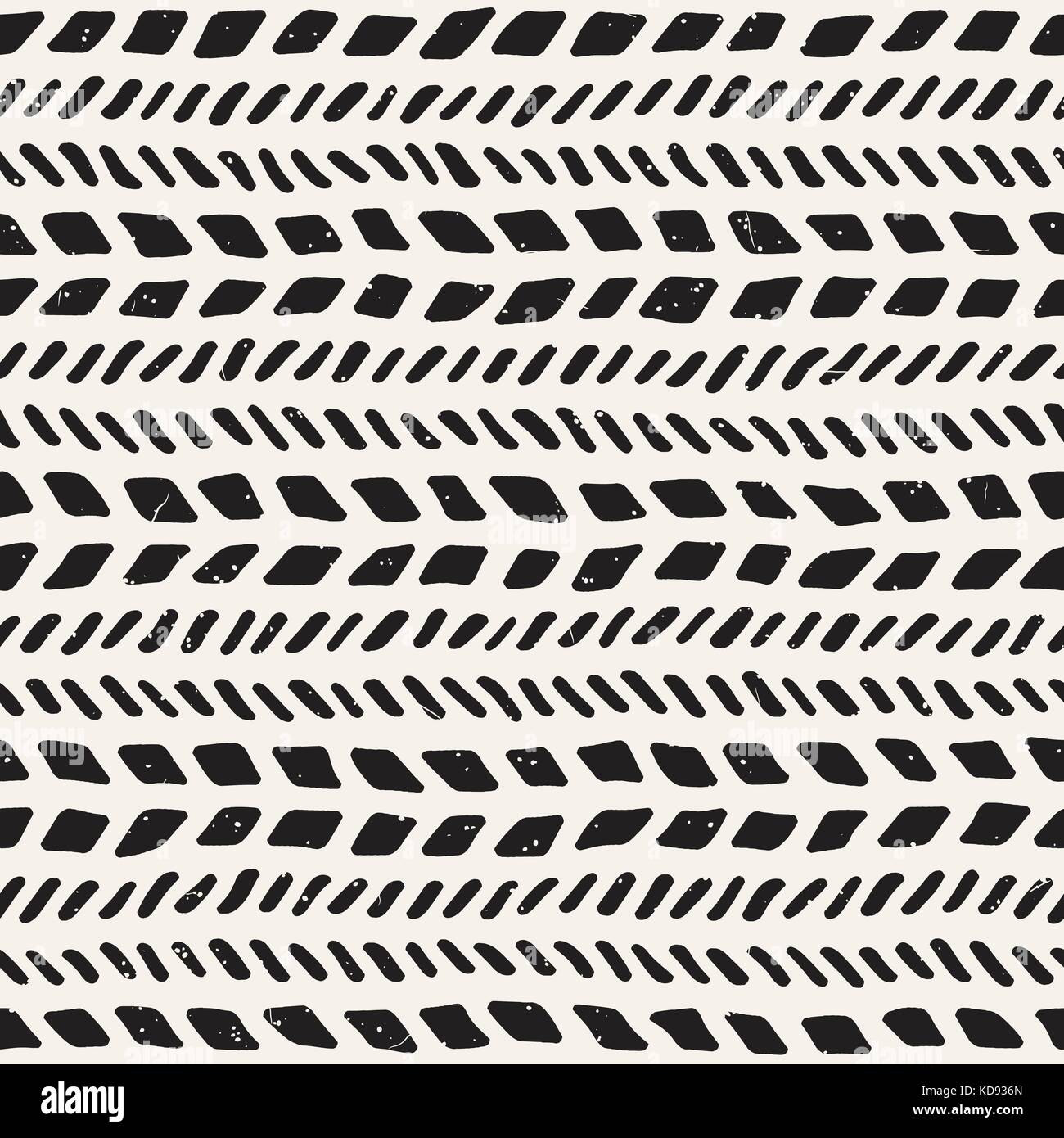 Seamless pattern with hand drawn brush strokes. Ink doodle illustration ...