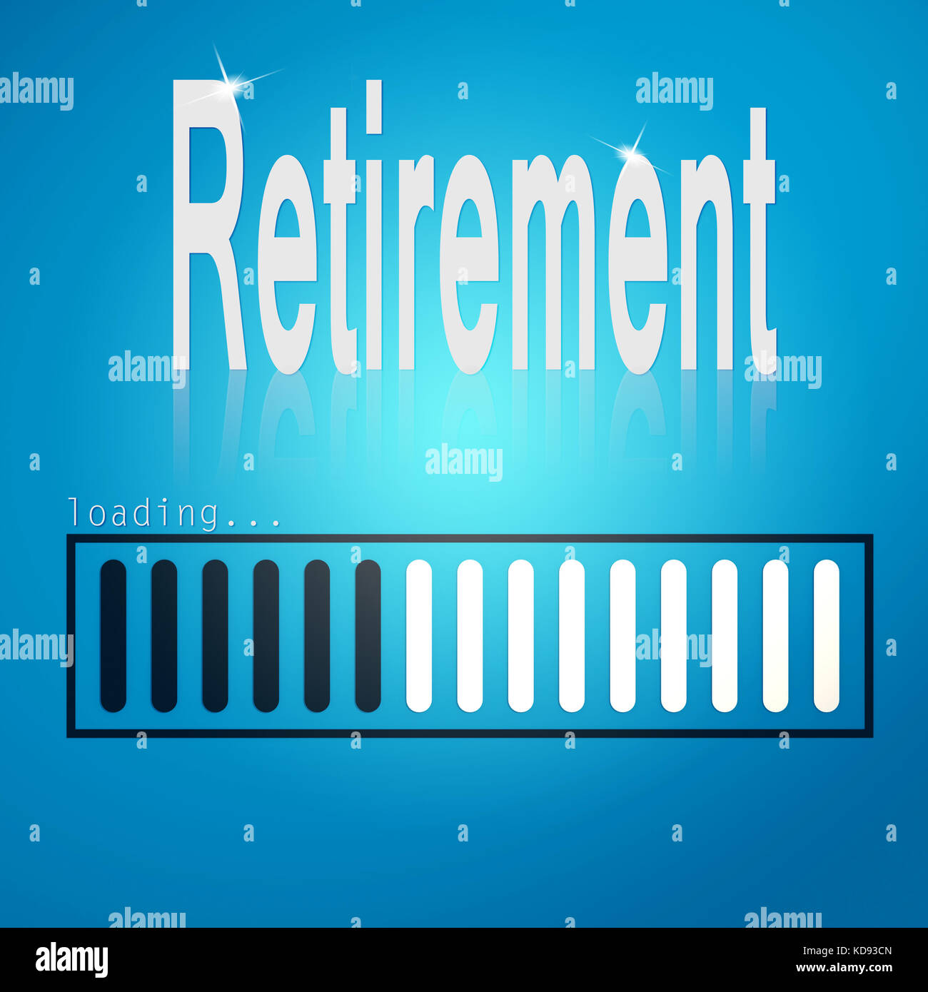Retirement blue loading bar image with hi-res rendered artwork that ...