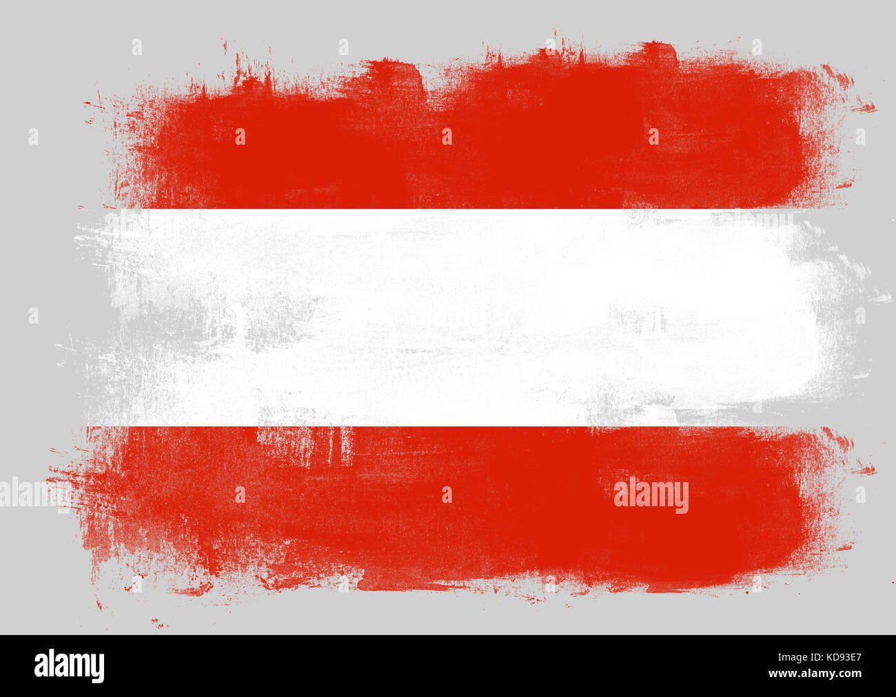 Flag of Austria painted with brush on solid background Stock Photo - Alamy