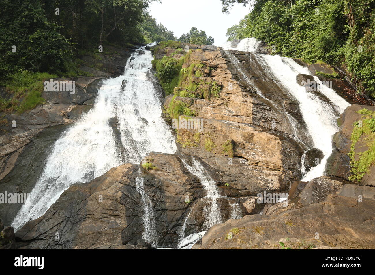 Waterfall on mountain, Waterfall mountain landscape Stock Photo - Alamy
