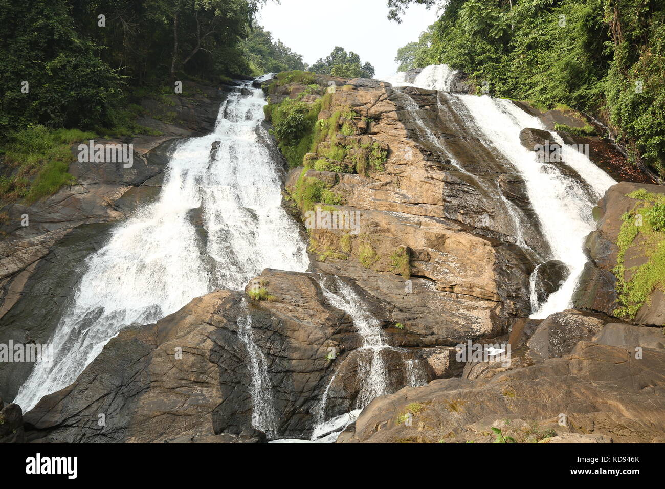Waterfall on mountain, Waterfall mountain landscape Stock Photo - Alamy