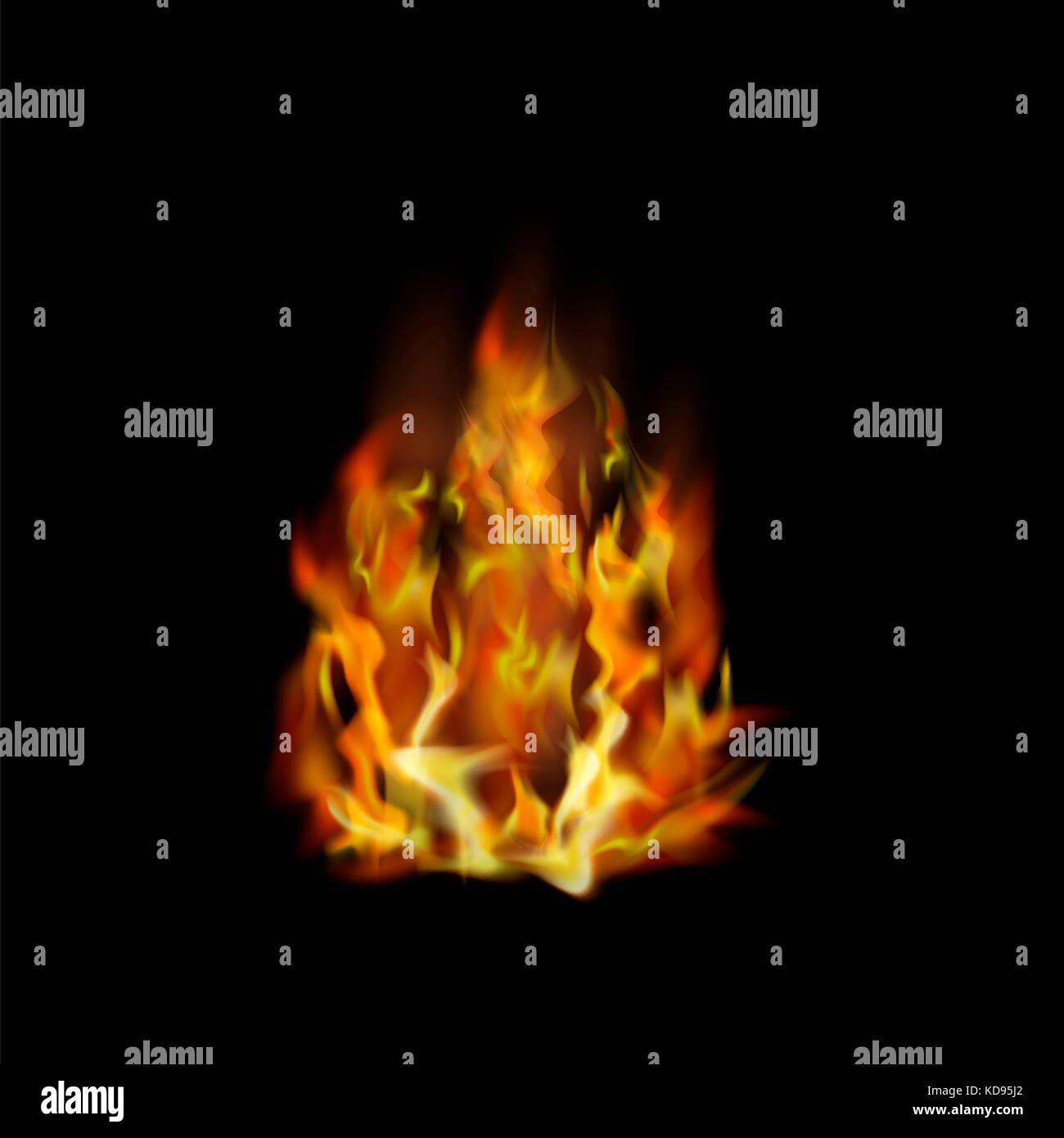 Flame Fire Isolated over Black Background Stock Photo - Alamy