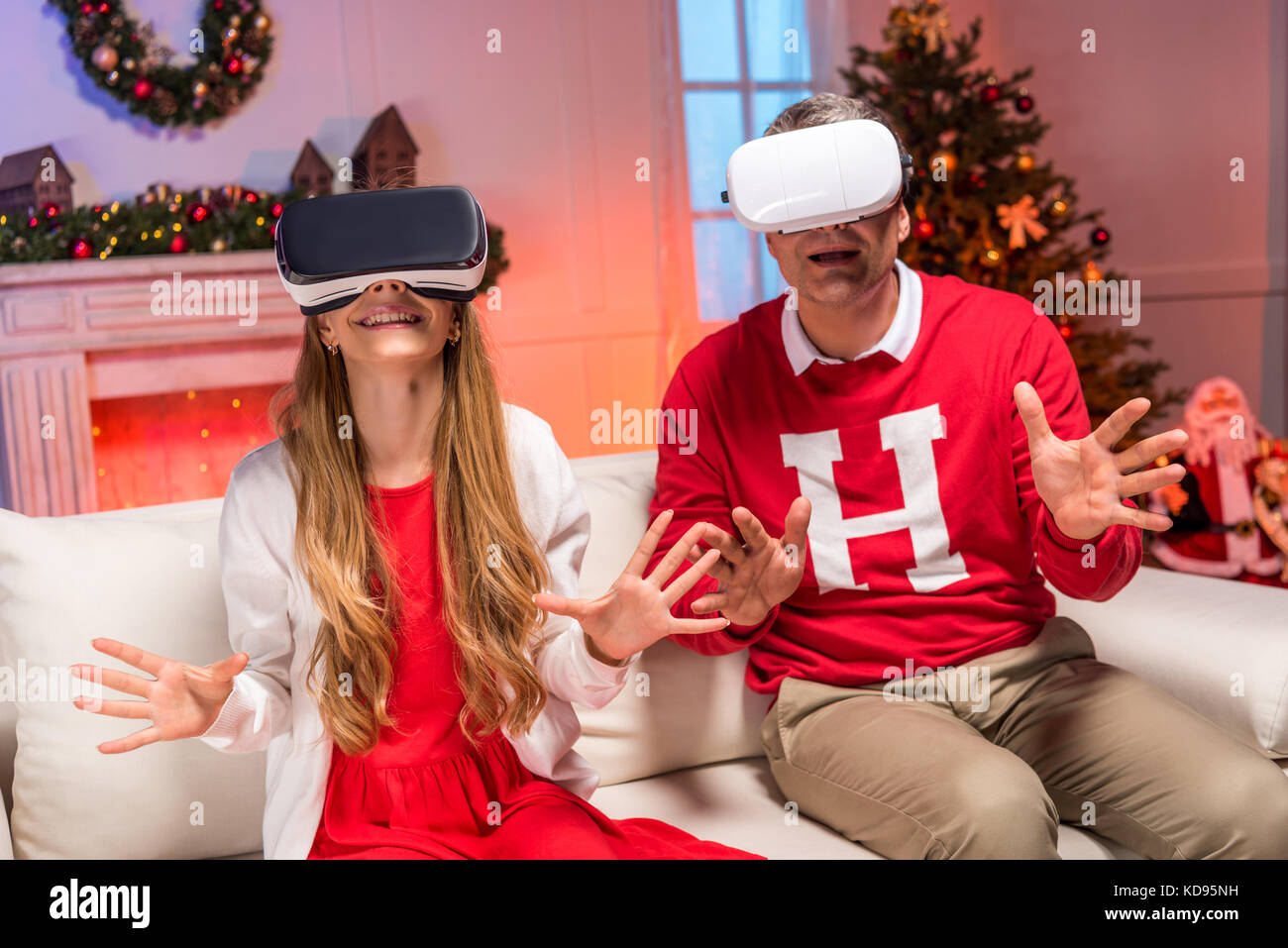 Father And Daughter In Vr Headsets Stock Photo Alamy Father And Daughter In Vr Headsets Stock Photo Alamy