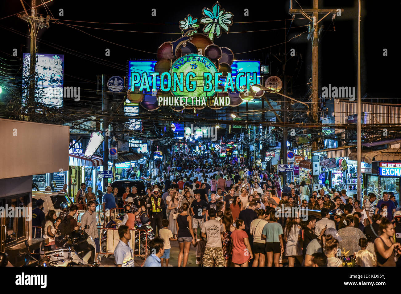 Patong Beach Phuket Thailandia Bangla Rood  - the street of nocturne life Stock Photo